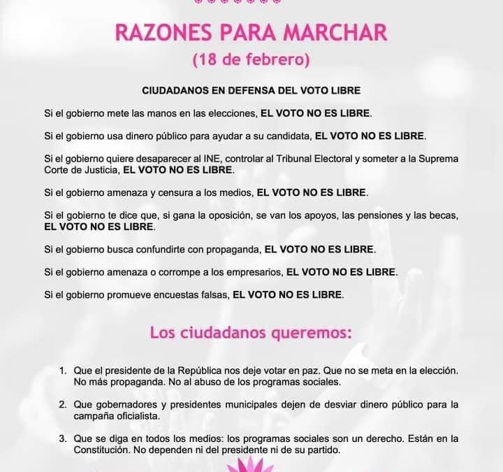 Marcha por la  democracia, convocatoria ciudadana